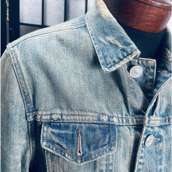 AllSaints Distressed Denim Trucker Jacket - Picture 10 of 10